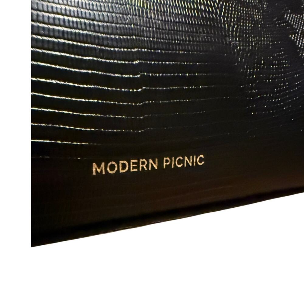 Modern Picnic Black Croc-Embossed Top Handle Shoulder Bag used once - Picture 5 of 11